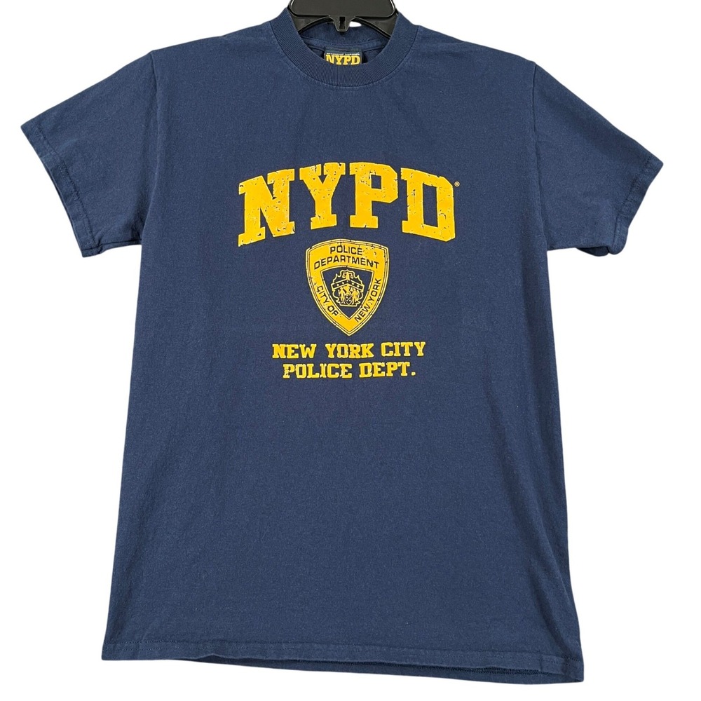 NYPD Souvenir T-Shirt Womens S Navy Blue Graphic Shield Souvenir Casual Tee